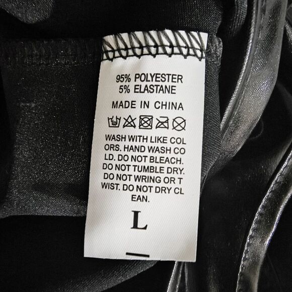 BDSM Women's Black Faux Leather Black Halter Mesh Lingerie Bodysuit #4 - Picture 8 of 9